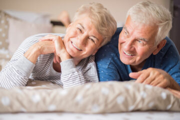 professional meeting with elderly client about care planning